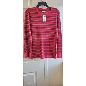 Epic Threads Boys XL Red Pink Black Striped  Cotton Long Sleeve T-Shirt